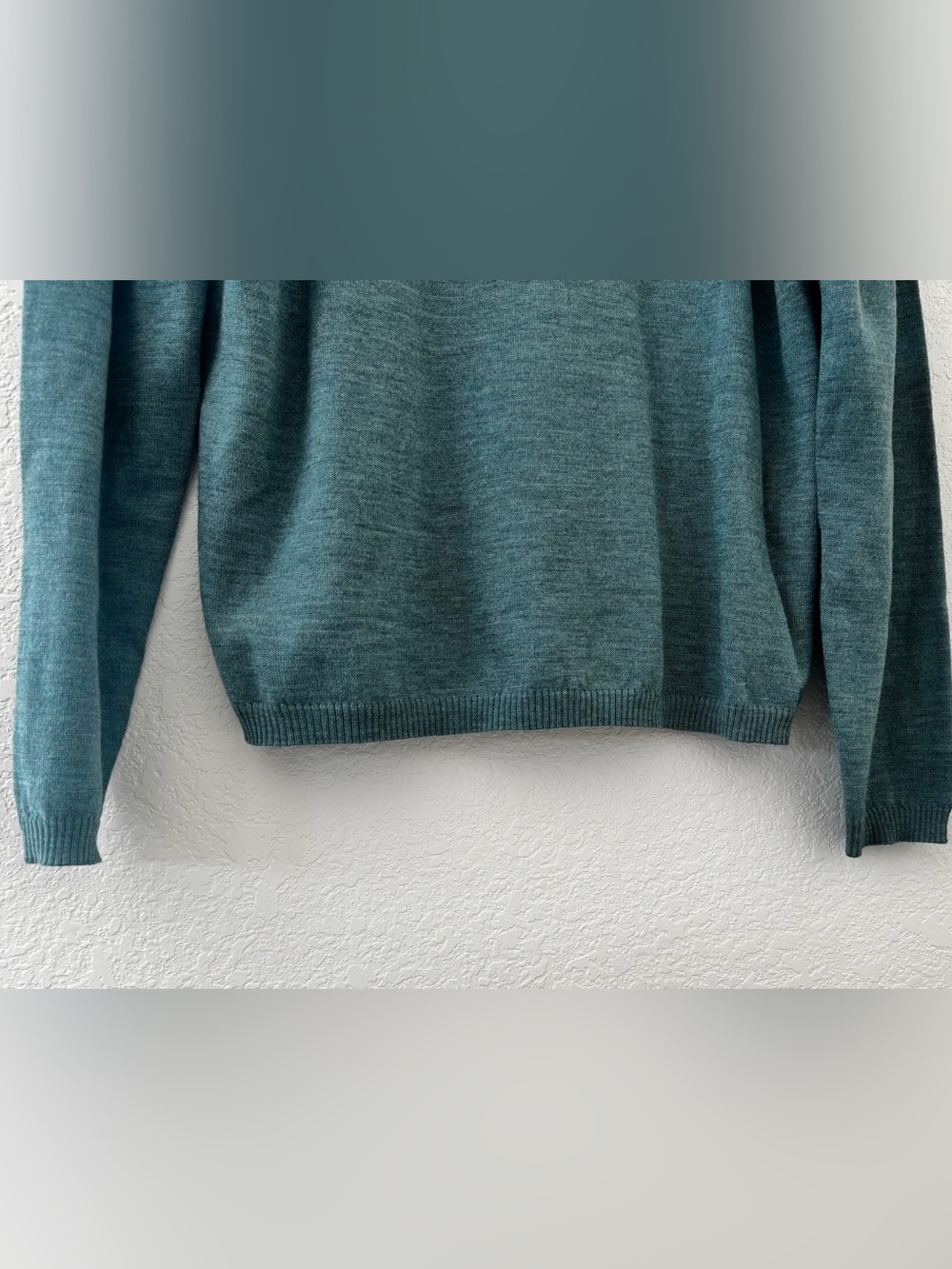 Pendleton Merino Wool Micro Rib Turtleneck Teal - Picture 3 of 9